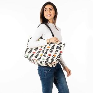 Printed Cotton Canvas Water Resistant Tote Bag for Women & Men - Reusable Should